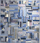 Quilt "tummy time" -  blue confetti- baby boy